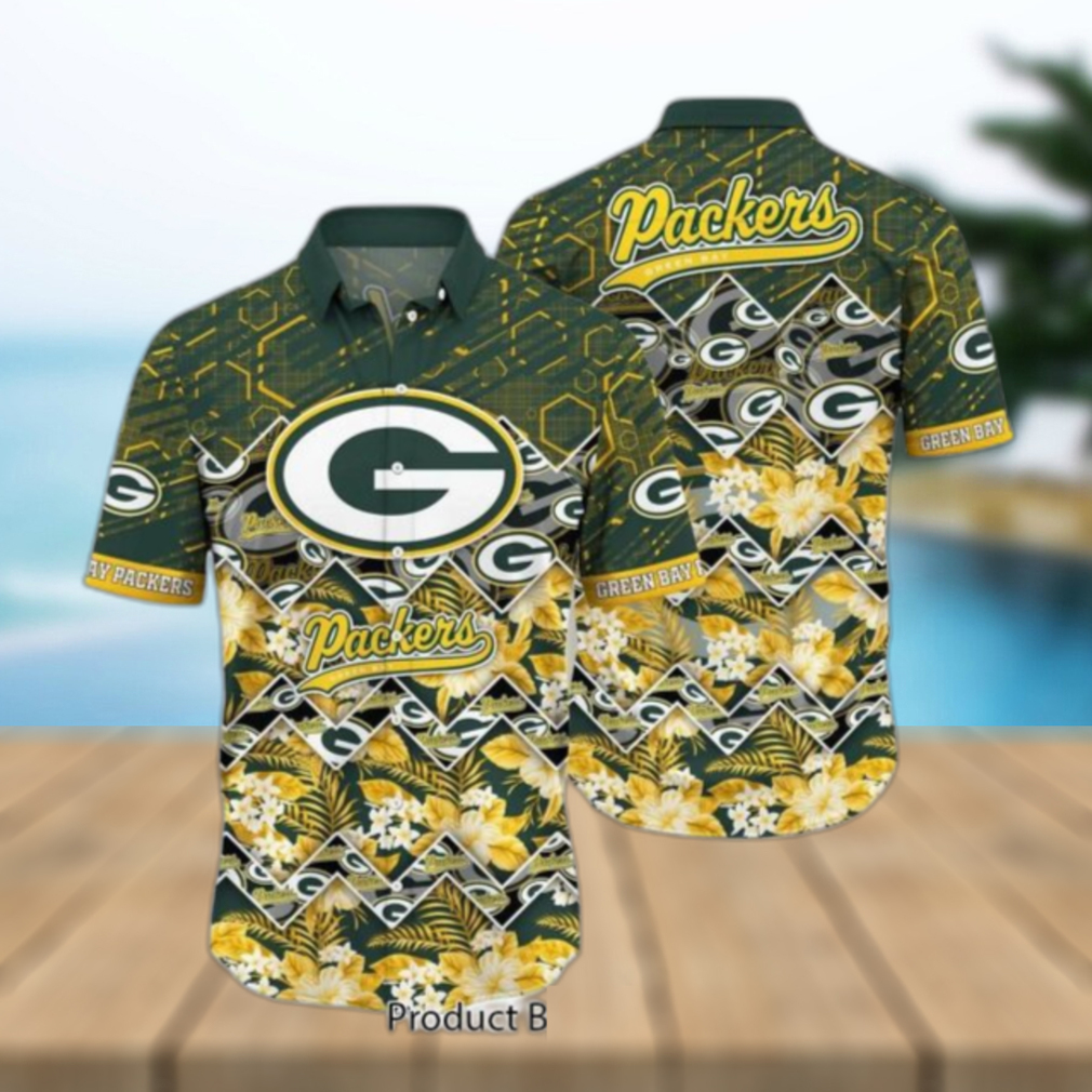 Nfl Hawaiian Shirt Green Bay Packers Shorts Star 3d Custom Name