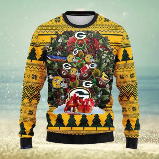 Green Bay Packers Tree Ball Christmas Ugly Sweater