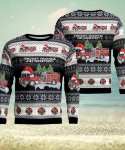 Greensboro, North Carolina, Pinecroft Sedgefield Fire Department Christmas Ugly Sweater 3D Gift For Men And Women