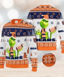 Grinch Chicago Bears 3D Ugly Christmas Sweater