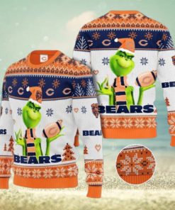 Grinch Chicago Bears 3D Ugly Christmas Sweater