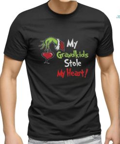 Grinch Hoodie Tshirt Sweatshirt All Over Printed Personalized Green Monster Kids On Sleeves Shirts My Grandkids Stole My Heart Christmas shirt