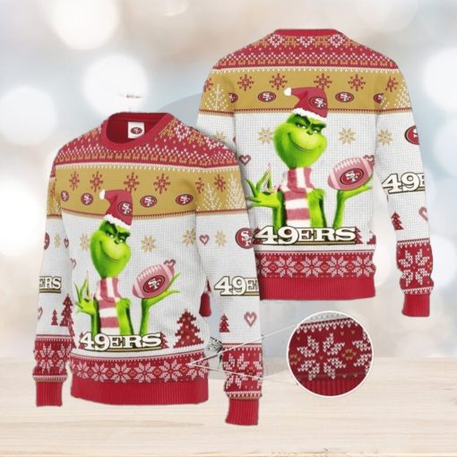 Grinch San Francisco 49ers 3D Ugly Christmas Sweater