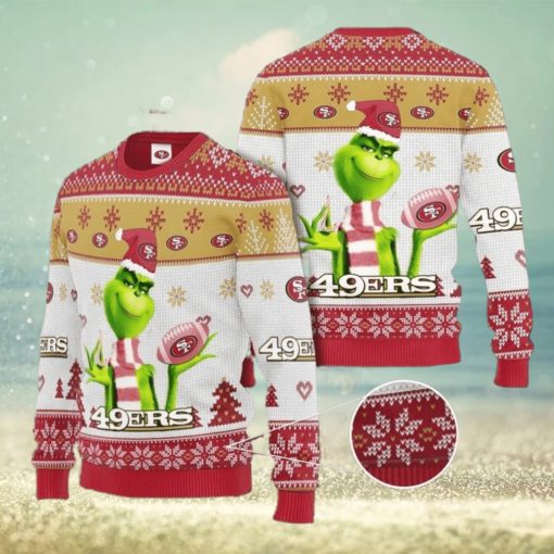 Grinch San Francisco 49ers 3D Ugly Christmas Sweater