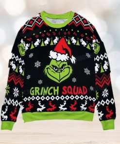 Grinch Squad Xmas Gift Christmas Ugly Wool Knitted Sweater