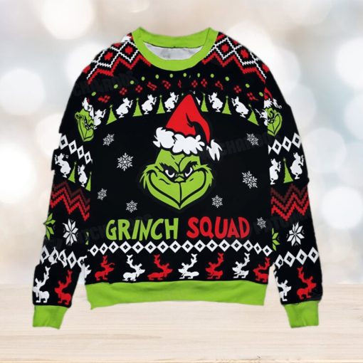 Grinch Squad Xmas Gift Christmas Ugly Wool Knitted Sweater