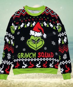 Grinch Squad Xmas Gift Christmas Ugly Wool Knitted Sweater