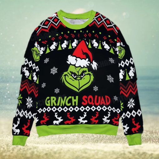 Grinch Squad Xmas Gift Christmas Ugly Wool Knitted Sweater