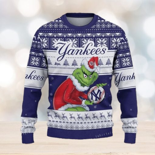 Grinch York Yankees Blue Christmas Ugly Sweater Party