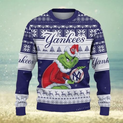 Grinch York Yankees Blue Christmas Ugly Sweater Party