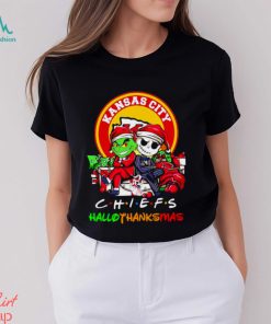 Grinch and Jack Skellington Kansas City Chiefs HalloThankMas shirt