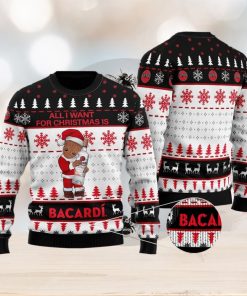 Groot All I Need For Christmas Is Bacardi Ugly Christmas Sweater For Men And Women Gift