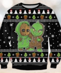 Groot And Grinch Funny Knitting Pattern For Ugly Sweater