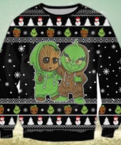 Groot And Grinch Funny Knitting Pattern For Ugly Sweater