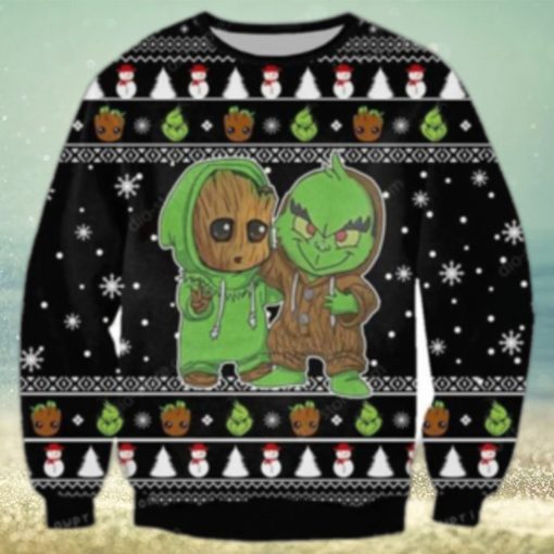 Groot And Grinch Funny Knitting Pattern For Ugly Sweater