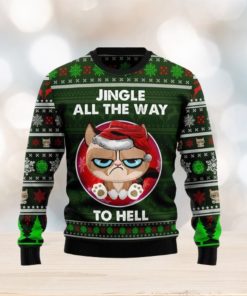 Grumpy Cat Jingle All The Way To Hell Christmas 3D Sweater