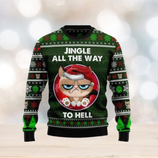 Grumpy Cat Jingle All The Way To Hell Christmas 3D Sweater