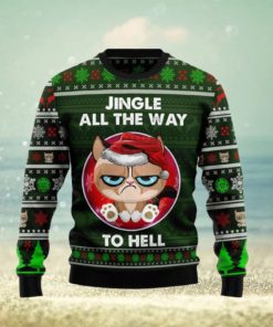 Grumpy Cat Jingle All The Way To Hell Christmas 3D Sweater