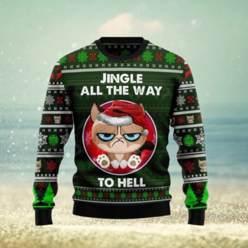 Grumpy Cat Jingle All The Way To Hell Christmas 3D Sweater