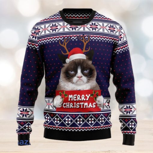 Grumpy Cat Merry Christmas Xmas Santa Hat 3D Sweater Gift For Christmas Matching Family Shirts For Christmas