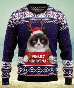 Grumpy Cat Merry Christmas Xmas Santa Hat 3D Sweater Gift For Christmas Matching Family Shirts For Christmas