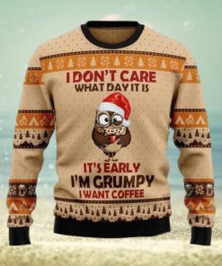 Grumpy Owl I Don’t Care Ugly Sweater