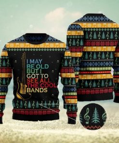 Guitar Old Vintage Christmas Gift Ugly Christmas Sweater Xmas Holiday