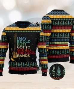 Guitar Old Vintage Christmas Gift Ugly Christmas Sweater Xmas Holiday