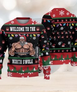 Gym Christmas Woolen Sweater Welcome to the North Swole Ugly Christmas Sweater Unisex 3D Sweater Christmas Gift