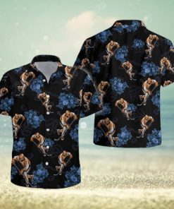 HOCKEY PLAYER BLACK UNISEX HAWAIIAN SHIRTS