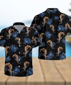 HOCKEY PLAYER BLACK UNISEX HAWAIIAN SHIRTS