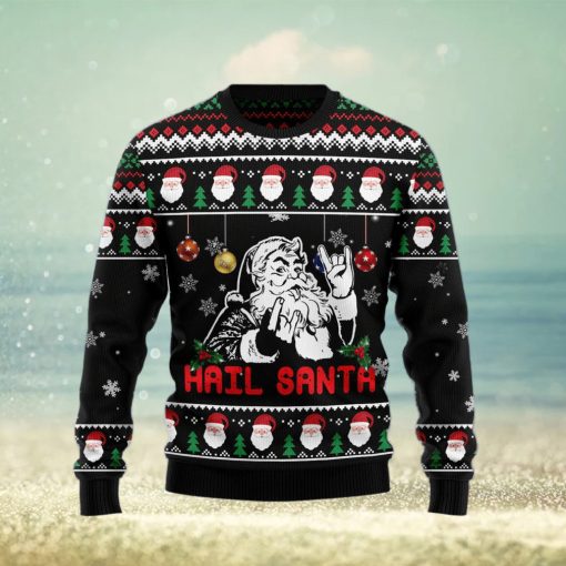 Hail Santa Ugly Christmas Sweater Gift Men Women