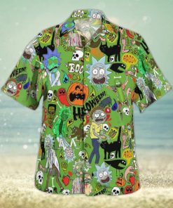 Halloween Aloha Rick And Morty Hawaiian Shirt Gift For Beach Lovers