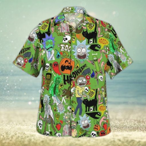 Halloween Aloha Rick And Morty Hawaiian Shirt Gift For Beach Lovers