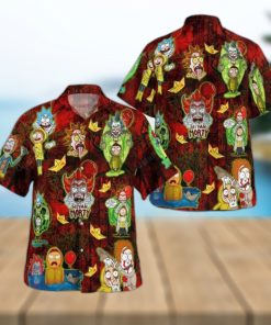 Halloween Aloha Rick And Morty Hawaiian Shirt Holiday Gift For Beach Lovers