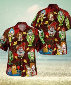 Halloween Aloha Rick And Morty Hawaiian Shirt Holiday Gift For Beach Lovers