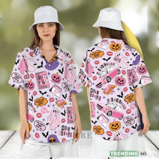 Halloween Mean Ghouls Hawaiian Shirt Funny Mean Girls Hawaii Shirt Pink Halloween Ghosts Aloha Shirt