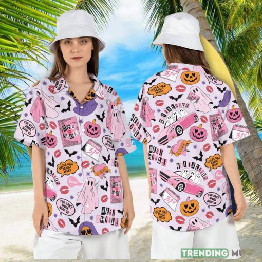 Halloween Mean Ghouls Hawaiian Shirt Funny Mean Girls Hawaii Shirt Pink Halloween Ghosts Aloha Shirt