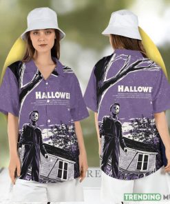 Halloween Michael Myers Hawaiian Shirt Horror Killer Button Shirt Scary Movie Aloha Shirt Horror Beach Hawaii Shirt