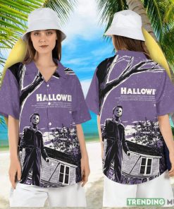 Halloween Michael Myers Hawaiian Shirt Horror Killer Button Shirt Scary Movie Aloha Shirt Horror Beach Hawaii Shirt