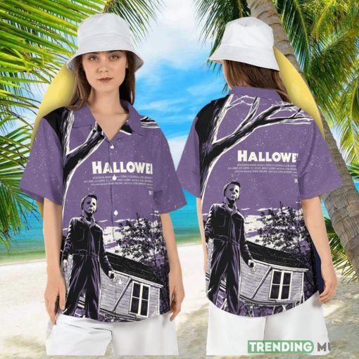 Halloween Michael Myers Hawaiian Shirt Horror Killer Button Shirt Scary Movie Aloha Shirt Horror Beach Hawaii Shirt