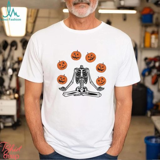 Halloween Skeleton T Shirt Pumpkin Shirt For Women Classic