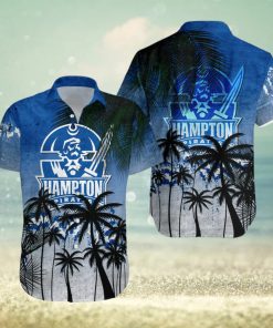 Hampton Pirates Hawaiian Shirt Summer Gift Coconut Tree Tropical Grunge Pattern For NCAA Fans