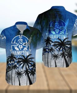 Hampton Pirates Hawaiian Shirt Summer Gift Coconut Tree Tropical Grunge Pattern For NCAA Fans