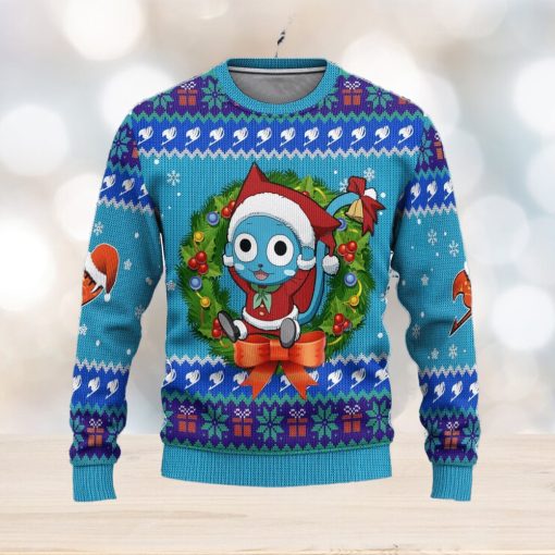 Happy Anime Custom Fairy Tail Xmas Women Mens Ugly Christmas 3D Knitted Sweater