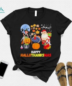 Happy Hallothanksmas Funny Halloween Thanksgiving and Christmas 2023 T Shirt