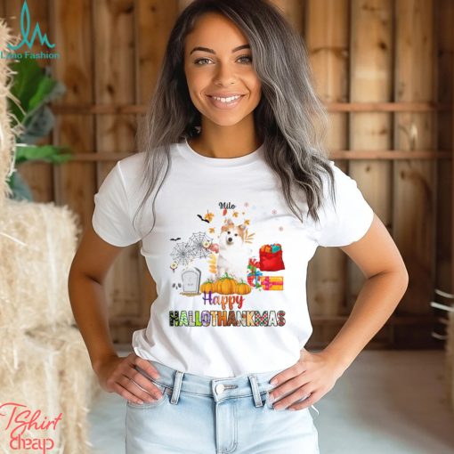 Happy Hallothanksmas   Personalized T Shirt, Gift For Dog Lovers