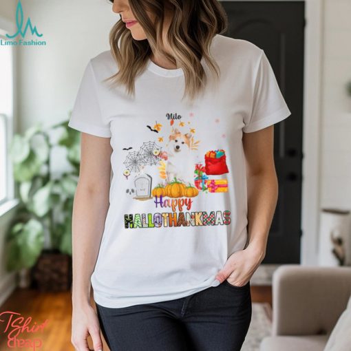 Happy Hallothanksmas   Personalized T Shirt, Gift For Dog Lovers