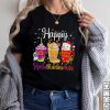 Happy Hallothanksmas Shirt Drinks Halloween Thanksgiving Christmas T Shirt