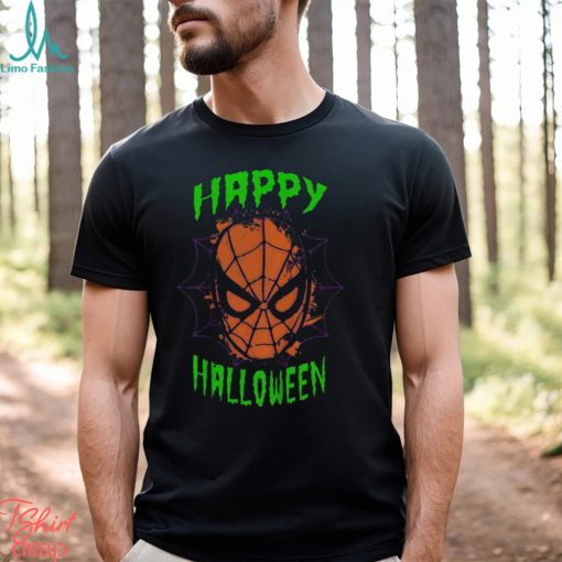 Happy Halloween Shirt, Marvel Spider Man Mask Scary Halloween T Shirt